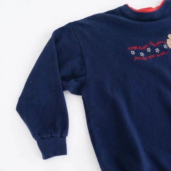 Vintage M&C Sportswear Navy Dogs Leave Paw Prints Crewneck Sweater L - Picture 7 of 11